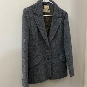 Vintage Jimmy Hourihan Tweed Blazer - women’s size 14 - donegal tweed - blue